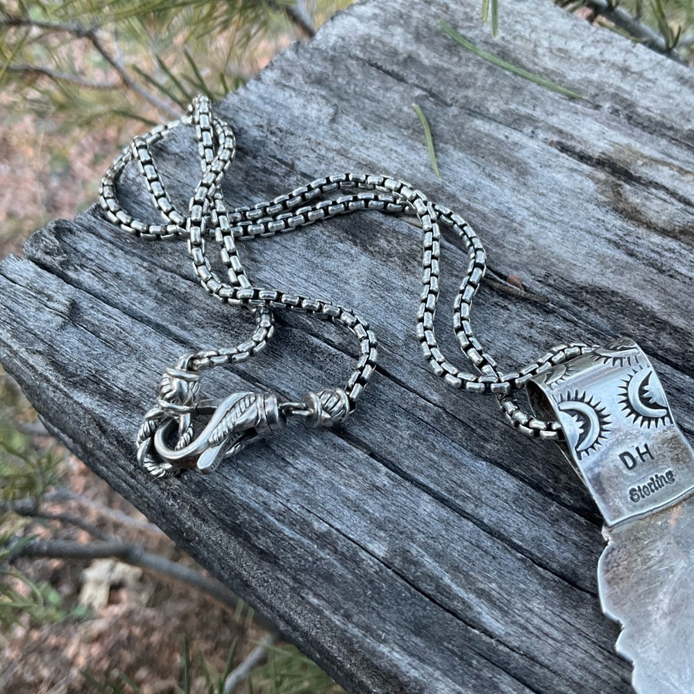🌙 Native American Mother of Pearl Pendant & Thai Silver Chain - Picture 6 of 13